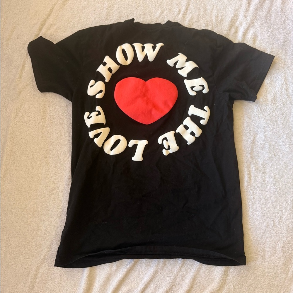 TALENTLESS Black Tee with Red Heart and White Text